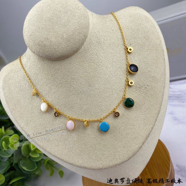 Dior飾品 迪奧經典熱銷款925雜色羅盤項鏈 雙面迪奧Dior八芒星項鏈  zgd1485